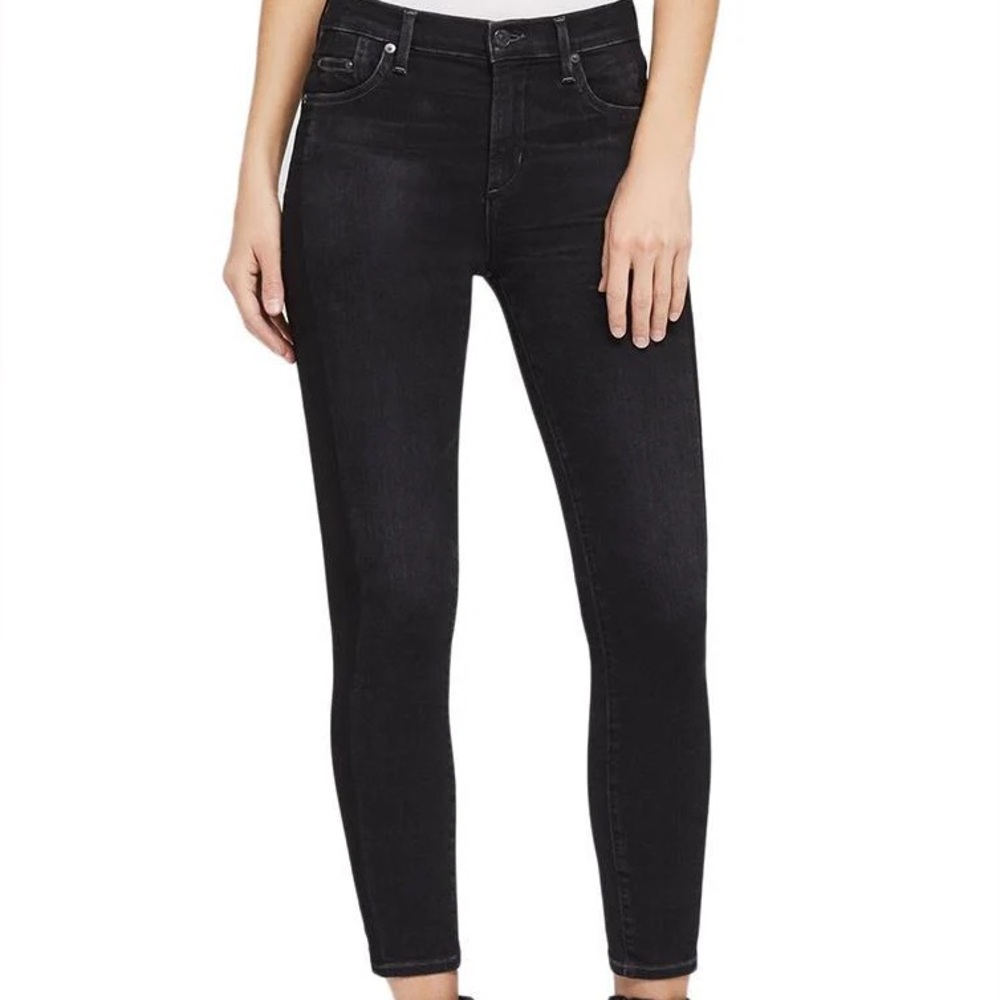 Citizens Of Humanity Rocket Crop High Rise Skinny Jeans in Washed Black